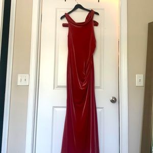 Velvet burnt orange gown